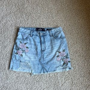 Embroidered Denim Mini Skirt